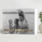 "Gilded" - Holiday Cards in Linen by Angela Thompson - Folded Card