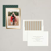 "Modern striped frame" - Holiday Cards in Forest by Jackie Crawford - Assembled