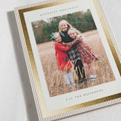 "Modern striped frame" - Holiday Cards in Forest by Jackie Crawford - Detail