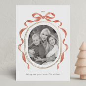 "Whimsical Bow" - Holiday Cards in Pomegranate by Susan Zinader - Front