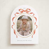 "Whimsical Bow" - Holiday Cards in Pomegranate by Susan Zinader - Front