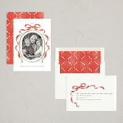 "Whimsical Bow" - Holiday Cards in Pomegranate by Susan Zinader - Assembled