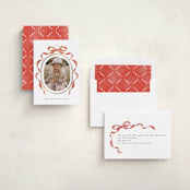 "Whimsical Bow" - Holiday Cards in Pomegranate by Susan Zinader - Assembled