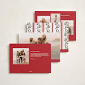"Holly Monogram" - Holiday Cards in Holly Berry by Wildfield Paper Co - Back of Card Options