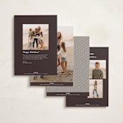 "Merry Striped Frame" - Holiday Cards in Caramel by Alston Foster - Back of Card Options