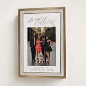 "Merry Striped Frame" - Holiday Cards in Caramel by Alston Foster - Folded Card