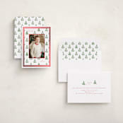 "Little Trees" - Holiday Cards in Candy Cane by Corinne Malesic - Assembled