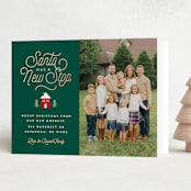 "New Stop" - Holiday Cards in Noble Fir by Erica Krystek - Folded Card