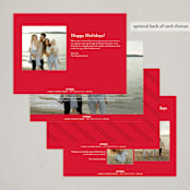 "Multi Ribbon" - Holiday Cards in Apple by Everett Paper Goods - Back of Card Options