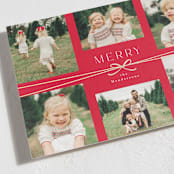 "Multi Ribbon" - Holiday Cards in Apple by Everett Paper Goods - Detail
