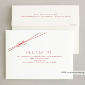 "Multi Ribbon" - Holiday Cards in Apple by Everett Paper Goods - FREE Recipient Addressing