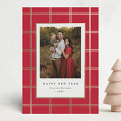 "Simple Panes" - Holiday Cards in Poinsettia by Amy Kross - Front
