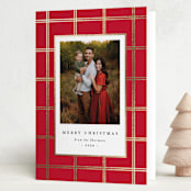 "Simple Panes" - Holiday Cards in Poinsettia by Amy Kross - Folded Card