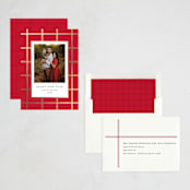 "Simple Panes" - Holiday Cards in Poinsettia by Amy Kross - Assembled