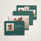 "Gilded Border" - Holiday Cards in Cream by Hooray Creative - Back of Card Options