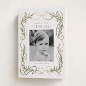 "Curling RIbbon" - Holiday Cards in Snow by Laura Hankins - Folded Card