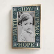 "Advent Candles" - Holiday Cards in Blue Jay by Leah Bisch - Folded Card