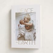 "Peace on Earth sparkle" - Holiday Cards in Snow by Owl and Toad - Folded Card