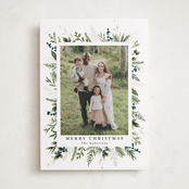 "Classic Greenery" - Holiday Cards in Winter Berry by Susan Moyal - Front