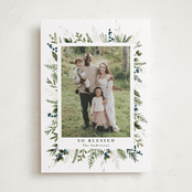 "Classic Greenery" - Holiday Cards in Winter Berry by Susan Moyal - Front