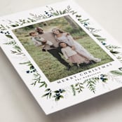 "Classic Greenery" - Holiday Cards in Winter Berry by Susan Moyal - Detail
