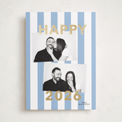 "Bold Stripe" - Holiday Cards in Periwinkle by Angela Thompson - Front