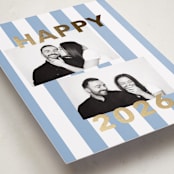 "Bold Stripe" - Holiday Cards in Periwinkle by Angela Thompson - Detail
