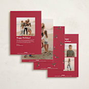 "Silver Bells" - Holiday Cards in Ruby by Alston Foster - Back of Card Options