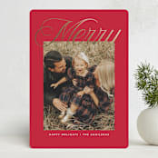 "Merry Overlay" - Holiday Cards in Reindeer Nose by Susan Asbill - Front