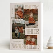 "Engraved Joy" - Holiday Cards in Goldenrod by Inkblot Design - Folded Card