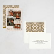 "Engraved Joy" - Holiday Cards in Goldenrod by Inkblot Design - Assembled