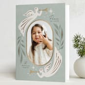 "Christmas Angels" - Holiday Cards in Glacier by Karidy Walker - Folded Card