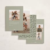 "Adorn Framed" - Holiday Cards in Sage by Everett Paper Goods - Back of Card Options