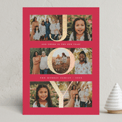 "Joy in Photos" - Holiday Cards in Ruby by Lauren Chism - Front