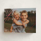 "Tied with Joy" - Holiday Cards in Birch by Leia Matt - Folded Card