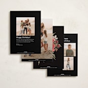 "Modern Merry Christmas" - Holiday Cards in Noir by Wildfield Paper Co - Back of Card Options