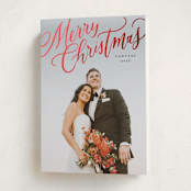 "Modern Merry Christmas" - Holiday Cards in Noir by Wildfield Paper Co - Folded Card