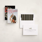 "Modern Merry Christmas" - Holiday Cards in Noir by Wildfield Paper Co - Assembled