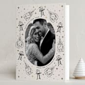 "Champagne New year" - Holiday Cards in Noir by Jackie Crawford - Folded Card