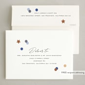 "Confetti Cheers" - Holiday Cards in Blue Jean by Pixel and Hank - FREE Recipient Addressing