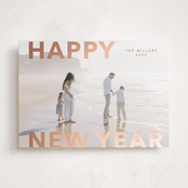 "Modern Type" - Holiday Cards in Rose by Angela Thompson - Front