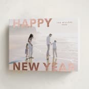 "Modern Type" - Holiday Cards in Rose by Angela Thompson - Folded Card