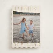 "Headlines" - Holiday Cards in Champagne by Ekko Studio - Front
