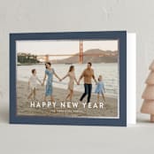 "Skyline" - Holiday Cards in Navy by Wildfield Paper Co - Folded Card