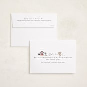 "Winter Village Oval" - Holiday Cards in Taffy by Hannah Williams - FREE Recipient Addressing