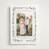 "Greenery & Gold" - Holiday Cards in Fir by Hannah Williams - Front