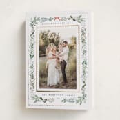 "Greenery & Gold" - Holiday Cards in Fir by Hannah Williams - Folded Card