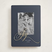 "Joy" - Holiday Cards in Midnight by Melinda Denison - Front