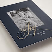"Joy" - Holiday Cards in Midnight by Melinda Denison - Detail