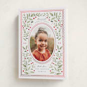 "Mirror Foliage" - Holiday Cards in Holly Berry by Everett Paper Goods - Folded Card